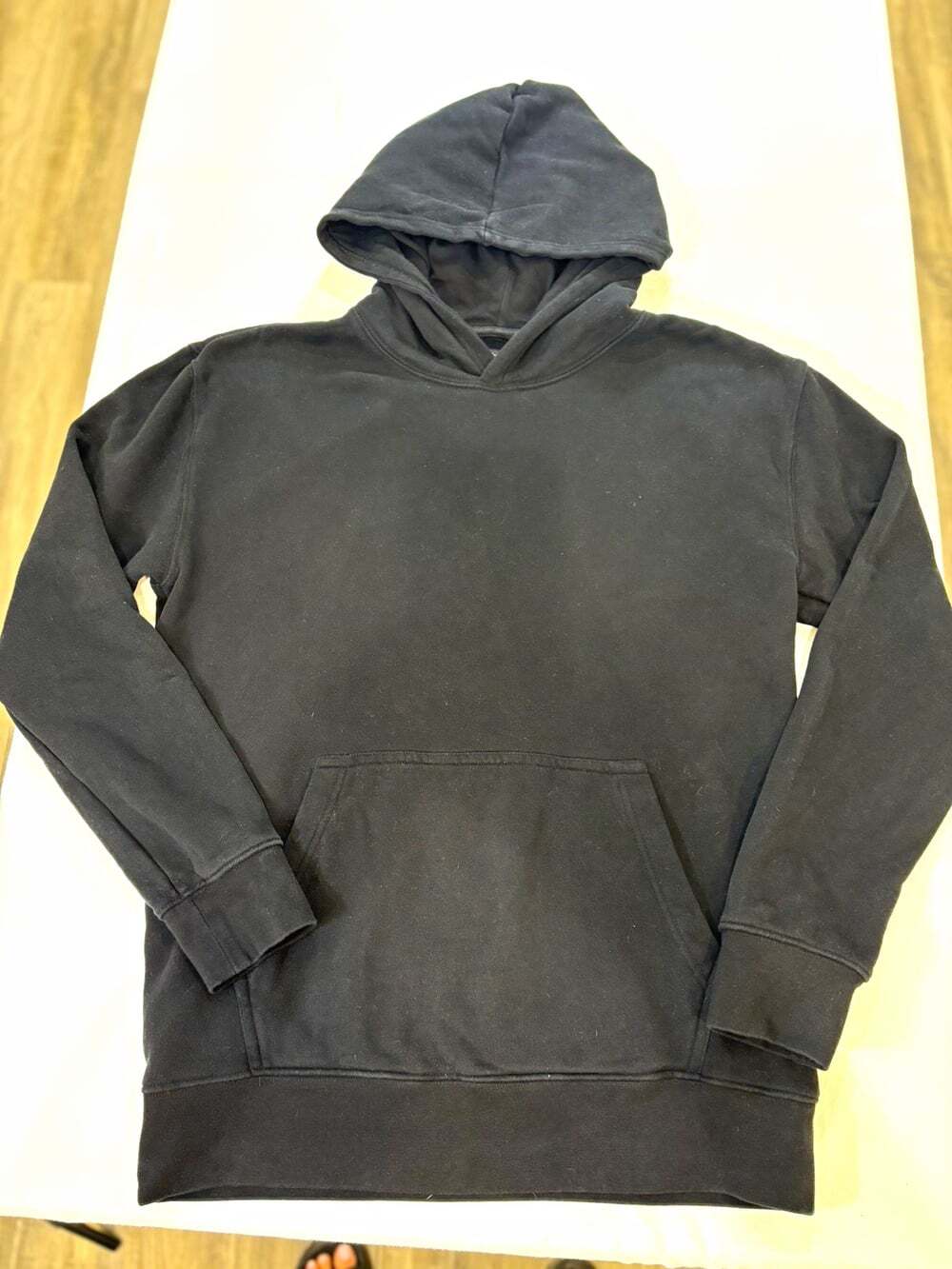 Quince Organic Heavyweight Fleece Hoodie Pullover Pockets Black Women’s M